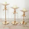 Titulares de vela Gold Crystal Wedding Decoration Table Centerpieces Candelabra Birthday Party Flower Vase Decoração de casa 220830