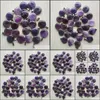Charms runda ssorterade 18mm cirkel Donut Amethyst Natural Stone Charms Crystal Pendants For Necklace Accessories smycken Making Drop de Dhoox