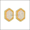 Stud Frauen Hexagon Druzy Drusy Ohrstecker Vergoldet Mini Gold Lila Harz Ohrstecker Ohrring Weihnachtsgeschenk Drop Lieferung 2021 Jewe Dhvgb