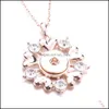 Подвесные ожерелья noosa Snap Button Button Collece Collece Rose Gold Heart