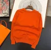 Herrtröjor Kläder Unisextröjor Ull Med Bokstäver Modetröjor Stickade Långärmade Tröjor Outwears Varma toppar Man Tröja Orange A001