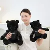 2022 peluches poupées en peluche mignon 30CM nouveau sweat à capuche noir assis ours en peluche cadeau pour les enfants