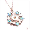 Подвесные ожерелья noosa Snap Button Button Collece Collece Rose Gold Heart