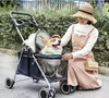 Housses de siège de voiture pour chien, poussette légère et pliable pour animaux de compagnie, chariot Portable de voyage en plein air, quatre roues à Absorption, porte-chat