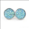 Stud Fashion Resin Stainless Steel Earings Drusy Druzy Earrings Jewelry Women Party Gift Dress Candy Colors Drop Delivery 2021 Dhselle Dhovr