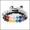 Kralen strengen 12-pack 7chakra armband lava rock diffuser elastiek verstelbare etherische olie 7 chakra kralen energieheren / dames druppel dhsxa