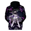 Dames hoodies kokichi ouma 3d hoodie sweatshirts mannen vrouwen print pullover unisex harajuku tracksui