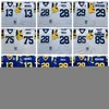 NCAA Futbol 29 Eric Dickerson 13 Kurt Warner 28 Marshall Faulk Jersey 85 Jack Youngblood 75 Deacon Jones Blue White Mans Vintage