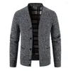 Suéteres para hombres 2022 Masculino Grueso Cálido Cardigan Chaqueta Casual V-Cuello Botón Suéter Grandes Bolsillos Hombres