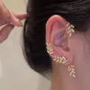 S3181 Fashion Jewelry Leaves Ear Cuff For Women Single Piece Rhinestone Leave Ear Hang ￶rh￤ngen