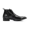 Moine britannique sangle boucle hommes bottines mode en cuir véritable moto bottes fête formelle Oxford chaussures