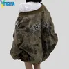 Kvinnorjackor Yiciya Bomber Woman Varsity Jacket Tie Dye Oversize Long Sleeve American Baseball Jacket 2022 Female Coat Winter Vintage Unisex T220830