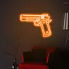 Fournitures de fête "GUN" Enseigne Au Néon Lumière Personnalisée Led Rose Maison Chambre Décoration Murale Ins Boutique Décor