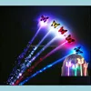 Party Decoration 35Cm Butterfly Luminescence Ponytail Girl Party Optical Fiber Noctilucent Hairpin Colorf Children Led T Homeindustry Dh4Ps