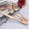 Flatware Sets Universal Thickened Simple Pure Color 430 Stainless Steel Tableware Knife Fork Spoon For Kitchen Dinnerware