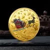 Artes e artesanato de alta qualidade novíssimo natal moeda comemorativa do papai noel ouro prata lembrança arte colecionável