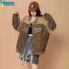 Jackets para mujeres Yiciya Bomber Mujer chaqueta universitaria gamuza de manga larga chaqueta de béisbol americano acoso femenino invierno 2022 tops vintage T220830