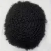 Brasilianisches Echthaar, PU-Basis, 6 mm, Afro-Curl-Toupets, Herren-Toupet für schwarze Männer in Afrika, Amerika, natürliches Haar-Ersatzsystem