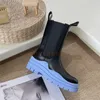 2022 Nya däck Chelsea Platform Boots Designer Shoes Top Wave Colored Rubber Outsole Elastic Webbing Outdoor Martin Ankel Luxury Men Women