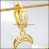 Dangle Chandelier Dangle Chandelier Trendy Shiny Cubic Zircon Crescent Moon Drop Earrings For Kids Girls Ladies Part Dhseller2010 Dhpzj