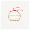 Bracelets de charme bohemia vinatge pulseira de pulseira de cor de ouro para mulheres colorf cristal mama pingente pingente wedding moda mjfashion dho6u