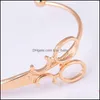 Bangle Scissors Armband Bangle For Women Hollow Shears Armband Bangles Justerbara Hip Hop Party Gifts Gold Sier Plated Lulubaby DHDU7