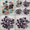 Charms Amethyst Crystal Five Point Star Shape Stone Charms h￤ngen f￶r DIY -smycken som g￶r grossistdrop leverans 2021 fynd Compo dh8ei