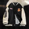 Vestes pour femmes Veste de baseball brodée Bear pour femmes printemps et automne hip-hop college wind jacket hommes et femmes veste décontractée ins tendance 220831