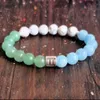 MG1606 Strand New Design Triple Zodiac Wrist Mala Armband Green Aventurine Howlite Beaded Armband Keep Self Discipline Motivation