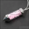 Pendant Necklaces Crystal Gravel Wishing Bottle Sweater Chain Pendant Necklace Lady Retro Transparent Glass Drop Delivery 2021 Jewelr Dhwrp