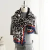 Шарфы винтажный леопардовый шарф женский роскошный дизайнер Pashmina Shawl Foalard Femme Long Bandana Silk Bufanda Mujer SFN022