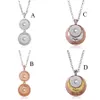 Pendant Necklaces New Noosa Sier Gold Metal Snap Button Necklaces Diy 18Mm Buttons Jewelry Bohemia Hope Love Long Chain Dhseller2010 Dh2Ez