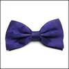 Bow Ties Mens Solid Color Wedding Tie Candy Classic Boy 92 W2 Drop Deliver