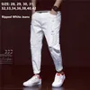 Mens Jeans White Men Ripped Harem Boys Denim Distressed Black Pants Spring Summer Male Plus Size 38 40 42 Big Cowboy Trousers 220831