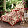 Sängkläder sätter orientaliska Jacquard Luxury Stora och king size-täcke täcker färgglada blommor för ett rikt liv