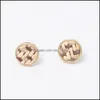 Stud Mini Natural Stone Stud oorbellen rond luipaardafdruk geweven studs voor vrouwen sieraden cadeau hoogwaardige druppel levering 2021 Dhseller2 DHG06