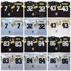 NCAA Football 83 Heath Miller Jersey 84 Antonio Brown 7 Ben Roethlisberger 43 Troy Polamalu 86 Hines Ward Franco Harris Black White