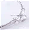 Bangle Scissors Armband Bangle For Women Hollow Shears Armband Bangles Justerbara Hip Hop Party Gifts Gold Sier Plated Lulubaby DHDU7