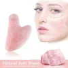 Arti e mestieri Quarzo rosa Gua sha Strumento di sollevamento sottile Giada Viso Collo Antirughe Pietra naturale Rilassamento Massaggio della pelle Bellezza