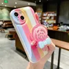 iPhone 13 12 11 Pro Max 14 Mini XS XR X 7 8 Plus 링 홀더 스탠드 충격 방지 표지를위한 3D 입체 지원 전화 케이스.