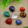 Loose Gemstones Loose 7Pcs/Set Reiki Seven Chakra Healingnatural Stone Tumbled Irregar Polishing Rock Quartz Yoga Energy Dhseller2010 Dhrel