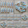 Charms Opal Stone Pillar Shape Point Pendum Charms Ciondoli fatti a mano in filo di ferro color argento per gioielli di moda che fanno chi Dhseller2010 Dhzo6