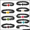 Charm Armbänder Sommerstil Meeresschildkröte Perlen Armbänder Klassisch 8mm Türkis Naturstein Elastisches Freundschaftsarmband Strand für Frau Dh3Zp