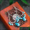 Dangle Chandelier 1 Couleur Nouvelle Mode Bohême Tibet Sier Goutte D'eau Turquoise Dangle Boucles D'oreilles Conception De Bijoux C3 Livrer Dhseller2010 Dhrlm