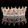 Tiaras Gold Mor Kraliçe Kral Gelin Taç Kadın Headdress Balo Pageant Düğün Tiaras ve Taç Saç Takı Aksesuarları C3 Dro DHSG9