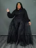 Plus Size Kleider Damen Kleid Damen Mesh Gothic Schwarz Langarmshirt Großhandel Bulk Drop