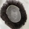 Brasilianisches Echthaar, PU-Basis, 6 mm, Afro-Curl-Toupets, Herren-Toupet für schwarze Männer in Afrika, Amerika, natürliches Haar-Ersatzsystem