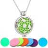 Stainless steel Essential Oil Diffuser Necklaces Pendants Glow in the Dark Aromatherapy Locket pendant Silver chain For women Fashion Jewelry Gift