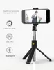 Çok fonksiyonlu selfie monopodlar K07 Kablosuz Bluetooth Selfie Stick Katlanabilir El Monopod Deklanşör Uzaktan Uzatılabilir Mini Tripod Akıllı Telefon Cep Telefonu için