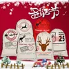 12 Styles Julk￥pa Bag Pure Cotton Canvas DrawString Sack P￥sar med Xmas Santa Design SN4122